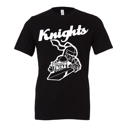 KNIGHTS Black T-shirt with white image