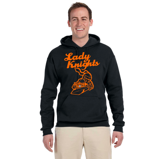 LADYKNIGHTS Black Hoodie with Orange image