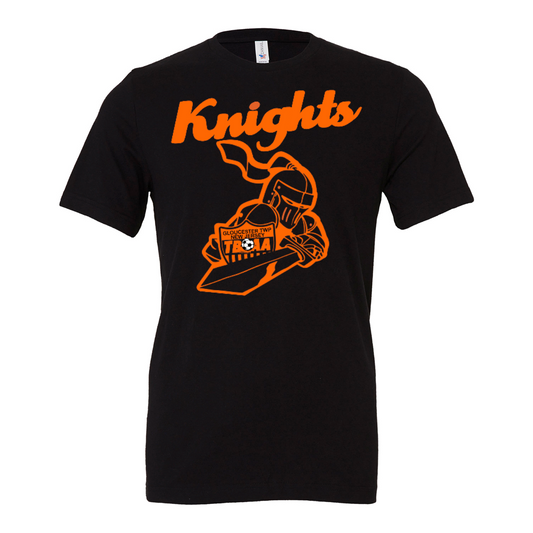 KNIGHTS Black T-shirt with ORANGE image