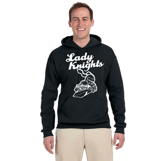 LADYKNIGHTS Black Hoodie with White image