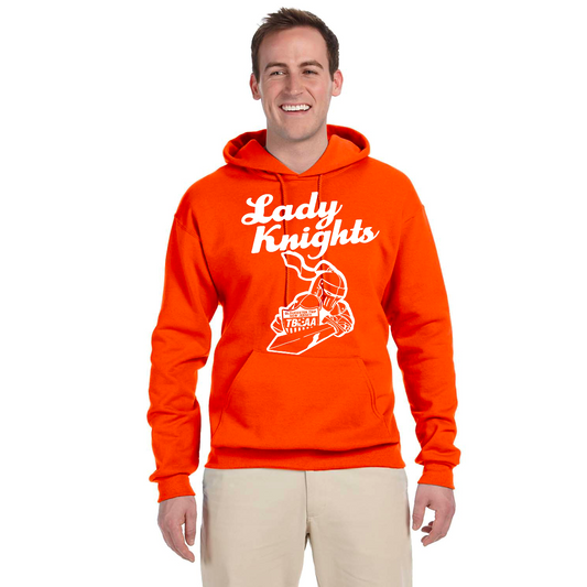 LADYKNIGHTS Orange Hoodie with White image