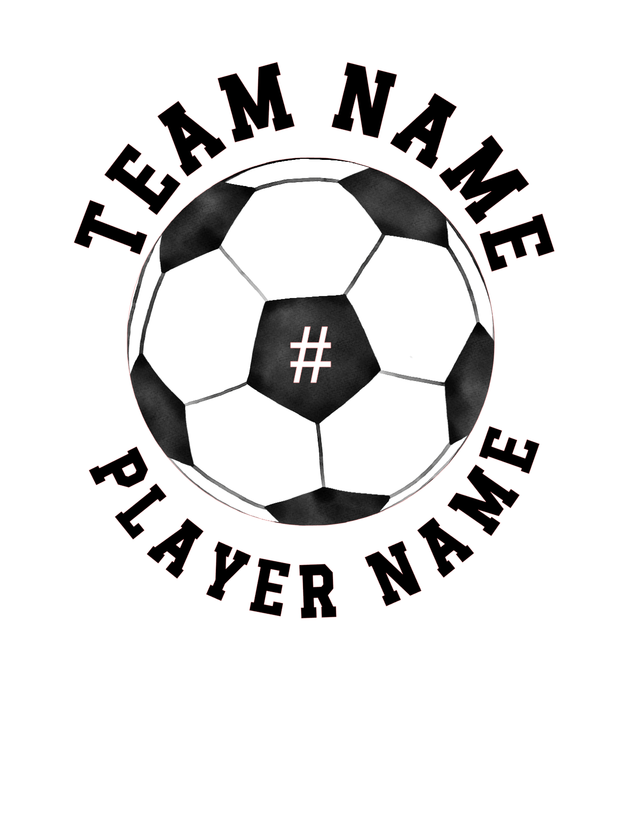 SOCCER BALL DECAL WITH NAMES