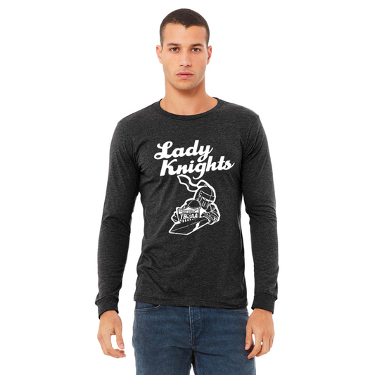 LADYKNIGHTS Dark Gray Heather Long Sleeve with White image