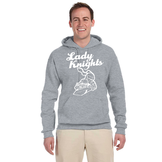 LADYKNIGHTS Athletic Heather Hoodie with White image